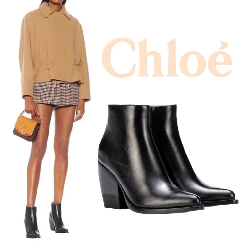CHLOÉ Rylee Leather Ankle Bootie